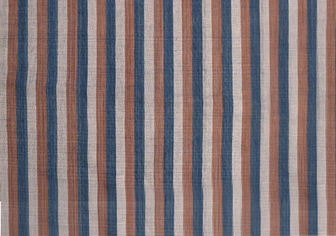 3 Vertical Stripes Indigo dye, Padaux Peel, White