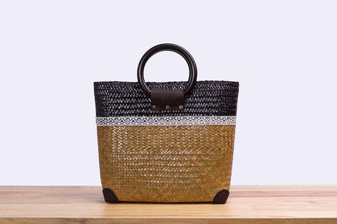 Woven Seagrass bag (two-tones)