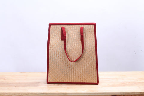 Nattira - Reed Handwoven Tote Bag (Red)