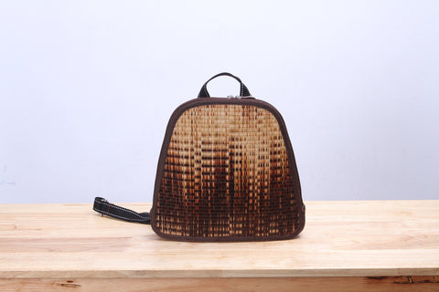 Mini Sedge Wicker Backpack (Brown)